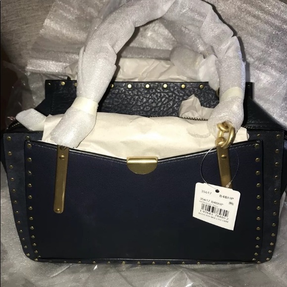 Coach Bags Coach Dreamer Border Rivets Mixed 3567 Leather Navygold